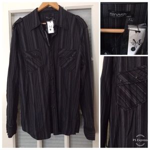 NWT SMASH Slim Fit Dress Shirt 🎸Sz XL